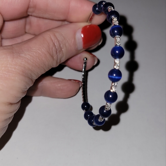 Blue & Silver Tone Adjustable Bracelet - Picture 4 of 4